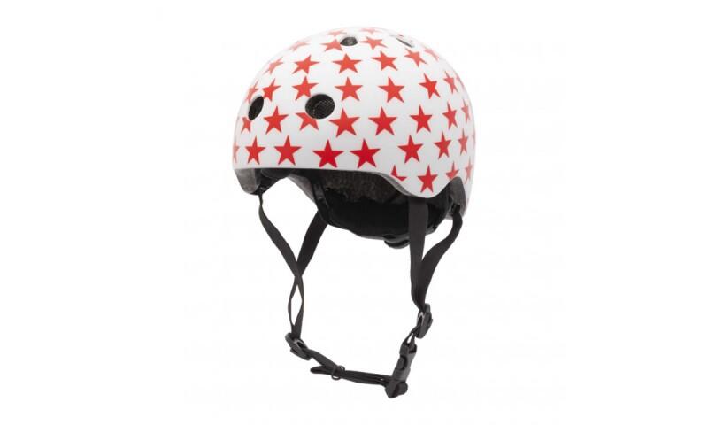 Велошлем Trybike Coconut белый с красными звездочками