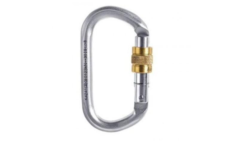 Карабин Singing Rock Oval Steel Keylock Connector screw gate 30kN zink-plated